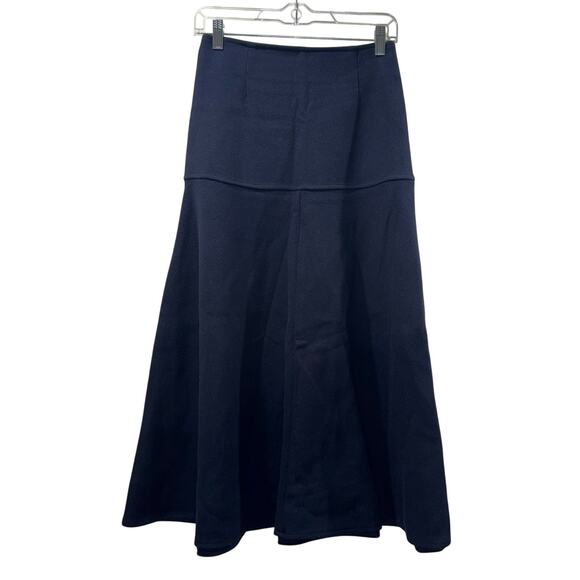 NWT OGL Wool-Like Flared Maxi Skirt – Navy – Size XS - Picture 5 of 15